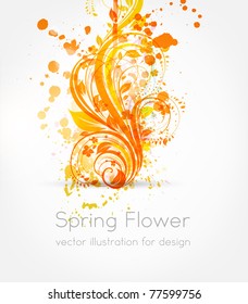 Fresh vector illustration of floral ornament for summer design with flowers.