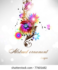 Fresh vector illustration of floral ornament for summer design with flowers.