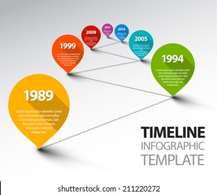 Fresh Vector Infographic Timeline Template with retro pointers