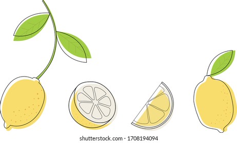 fresh vector lemons for graphic design