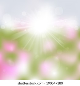Fresh vector spring sunny summer bright background