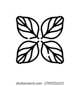 Fresh vector symbol for basil herb, ideal for cooking, Italian cuisine, and garden themes