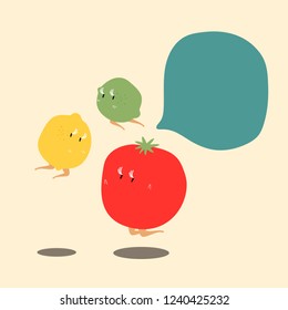 Fresh vegetable cartoon characters set vector