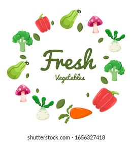 Vector de dibujos animados de verduras frescas