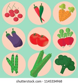 fresh vegetable collection fruit.vector