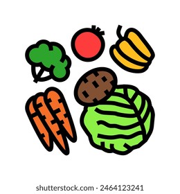 fresh vegetable color icon vector. fresh vegetable sign. isolated symbol illustration