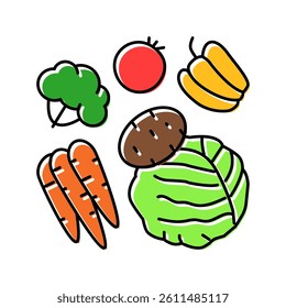 fresh vegetable color icon vector. fresh vegetable sign. isolated symbol illustration