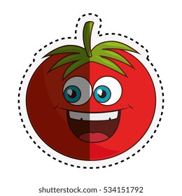 fresh vegetable comic character isolated icon