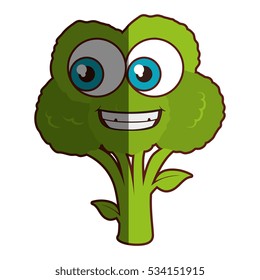 fresh vegetable comic character isolated icon