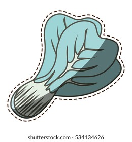 fresh vegetable with cut line isolated icon