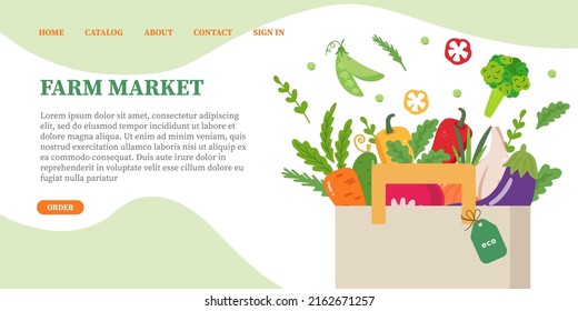 Fresh vegetable food banners with cartoon veggies