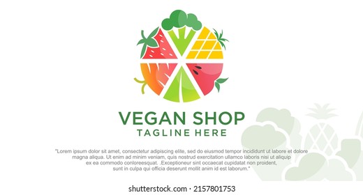 Fresh Vegetable And Fruit Shop Logo Design