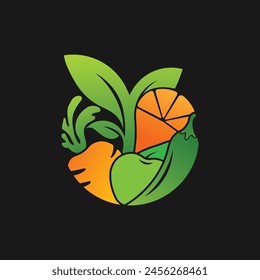 Diseño de logotipo de icono de verdura fresca