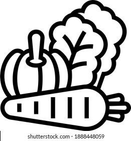 Fresh vegetable icon, part of agricultural line icon set