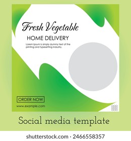 
Fresh Vegetable instagram banner.Fully Editable Vector.