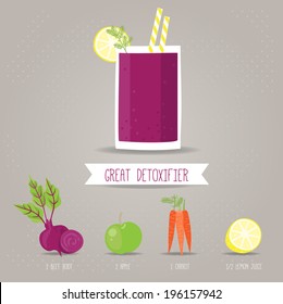 Fresh vegetable juices vector illustration