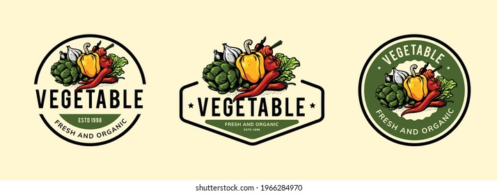 fresh vegetable logo template design