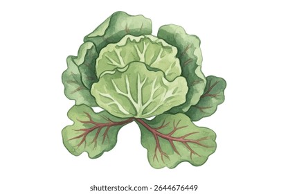 Fresh vegetable salad with flying ingredients. Ideal for healthy food blogs, recipe books, packaging, and kitchen art. Hand-painted and full of vibrant, organic flavor.