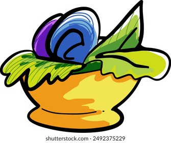Fresh vegetable salad Fresh Hand drawing