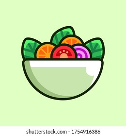 fresh vegetable salad. Vector Illustration