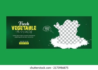 Fresh vegetable sale social media cover template
