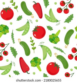 Fresh vegetable seamless pattern Healthy food back