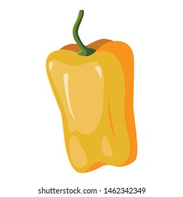 fresh vegetable yellow pepper on white background