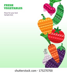 Fresh vegetables background for your design vertical composition