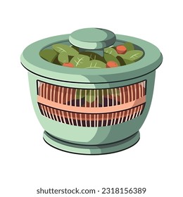 Fresh vegetables in a basket icon isolated