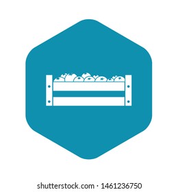 Fresh vegetables in a box icon. Simple illustration of fresh vegetables vector icon for web design