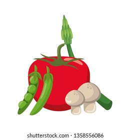 Fresh vegetables cartoon