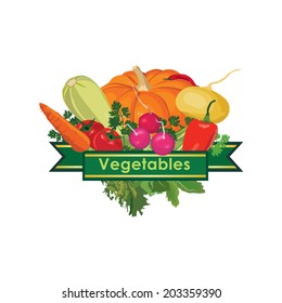 Fresh vegetables design concept icon.