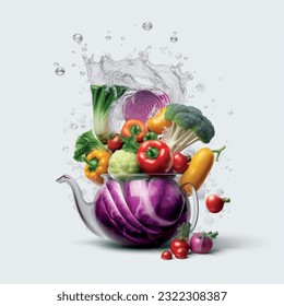 Fresh vegetables eco friendly food pattern vector graphics realistic texture for packaging, design, pattern for textile