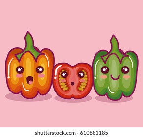 fresh vegetables funny character