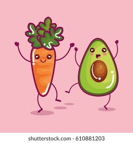 fresh vegetables funny character
