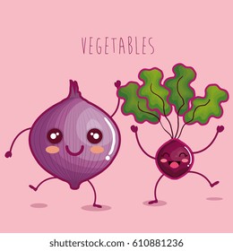 fresh vegetables funny character