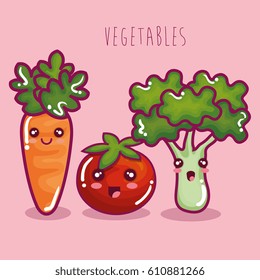 fresh vegetables funny character