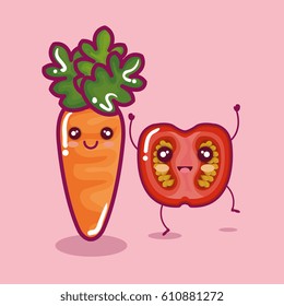 fresh vegetables funny character