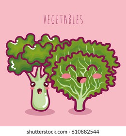 fresh vegetables funny character