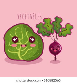 fresh vegetables funny character