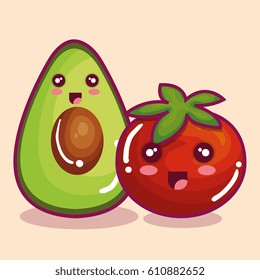 fresh vegetables funny character