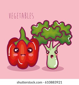 fresh vegetables funny character