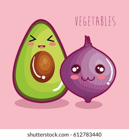 fresh vegetables funny character