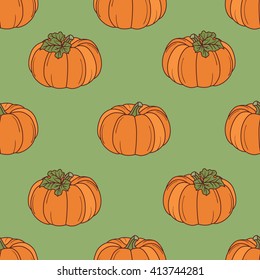 Fresh vegetables hand drawn seamless pattern vector. Doodle background. Colorful illustration of objects