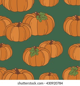 Fresh vegetables hand drawn seamless pattern vector. Doodle background. Colorful illustration of objects