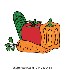 fresh vegetables healthy food icons