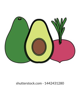 fresh vegetables healthy food icons