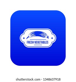 Fresh vegetables icon blue vector isolated on white background