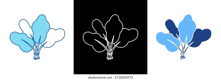 Fresh Vegetables Icon triplestyle Vector Illustration