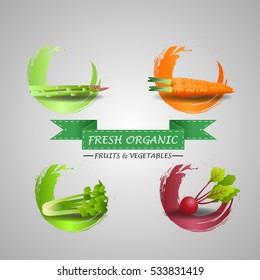 Fresh Vegetables icon. vector illustration